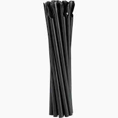 Eight shirts arranged on table in black, olive, grey, blue, white, red, mustard, and green.